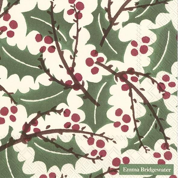 Emma Bridgewater - 20 x Lunch Paper Napkins/Serviettes - 33x33cms - Christmas Holly & Berry
