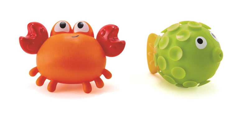 Hape - Bath Toys - Crab & Puffer Fish - Rock Pool Squirters - 2 pieces/18 months