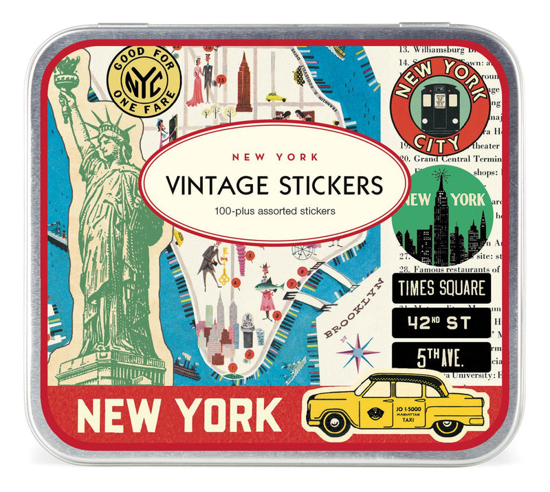 Cavallini - Tin of Decorative Stickers/Labels - New York City