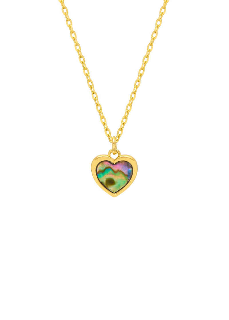 Abalone Heart Necklace - Gold Plated - With Love - Estella Bartlett