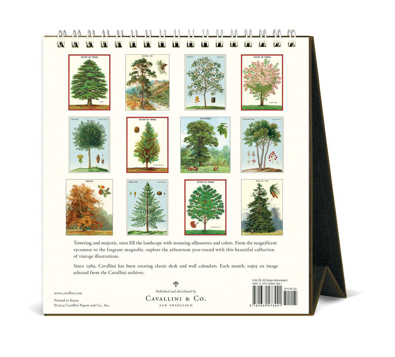 Cavallini - 2025 Desk Calendar - 6 x 6.5ins - Arboretum/Trees