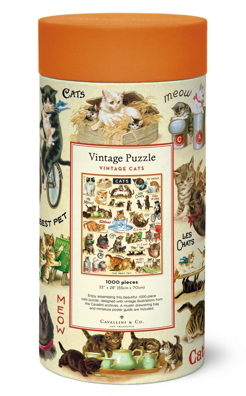 Cavallini - Vintage Jigsaw Puzzle - 1000 Pieces - 55x70cms - Vintage Cats