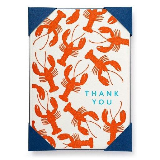 Lobsters - Thank You Notecards - 5 Letterpress Notecards & Envelopes - Jason Faulkner