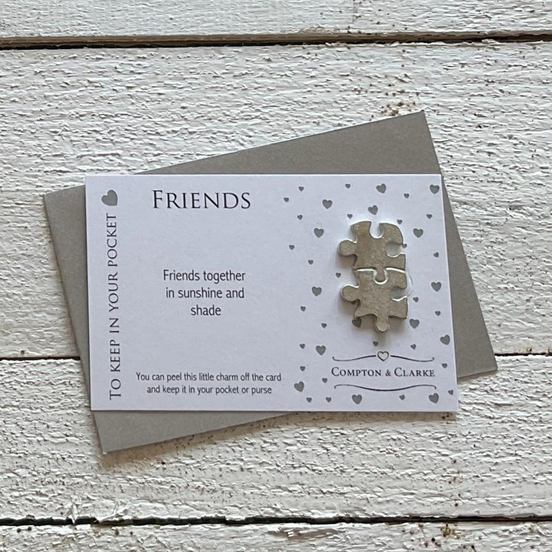 Friends - Pocket Charm - Pewter Jigsaw - Compton & Clarke