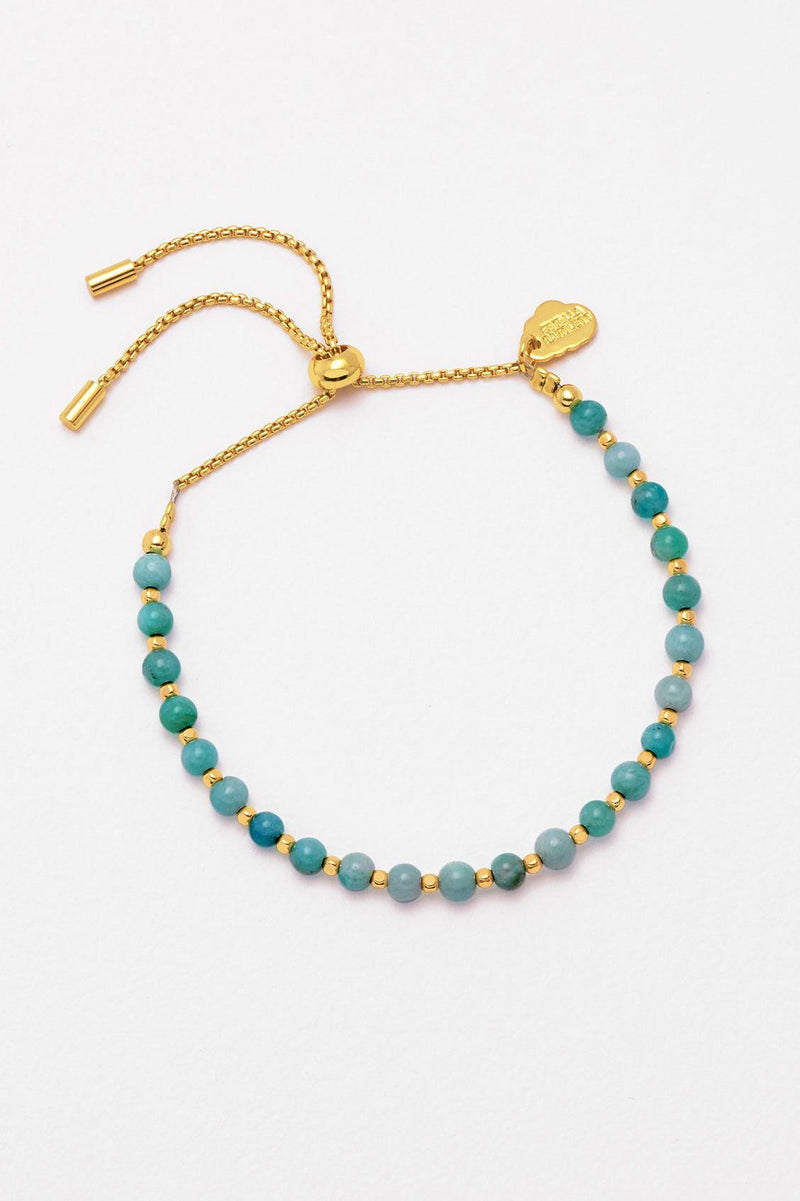 Amelia Gemstone Bracelet - Amazonite - Blue & Gold Plated - Estella Bartlett