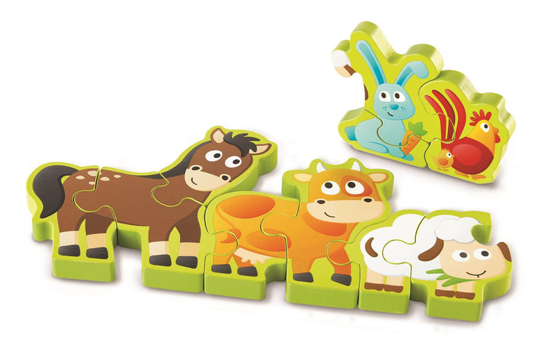 Hape - Numbers & Farm Animals - Double Sided Jigsaw Puzzle - 10 Pieces/36 months