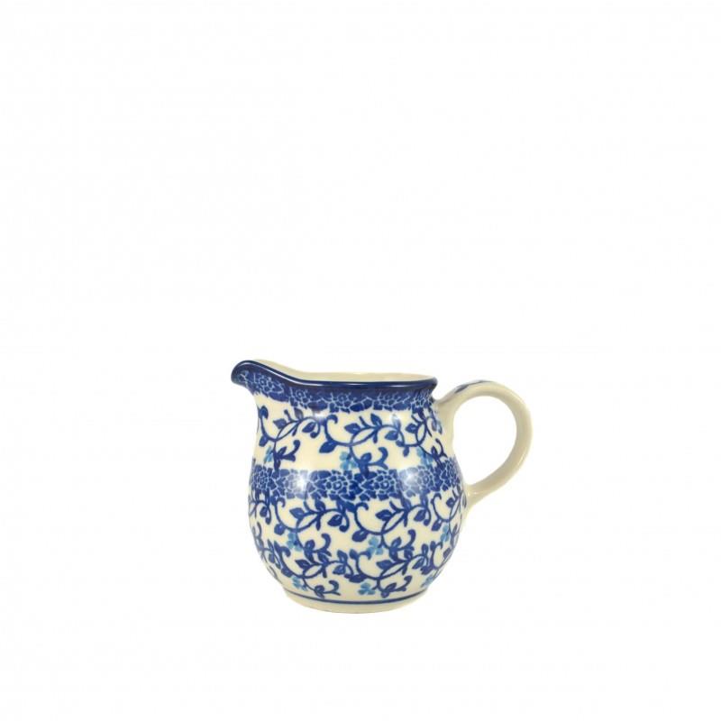 Creamer Milk Jug - Blue Vine Flowers - 200ml - 0286-1824X - Polish Pottery