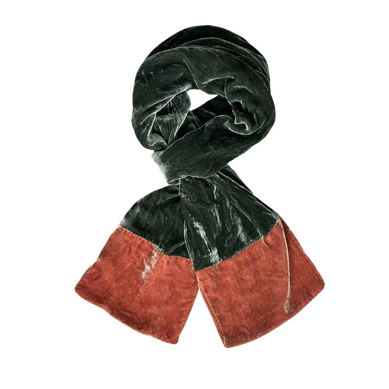 Lua - 2 Tone Velvet Scarf - Contrast Ends - 160x17cms - Various