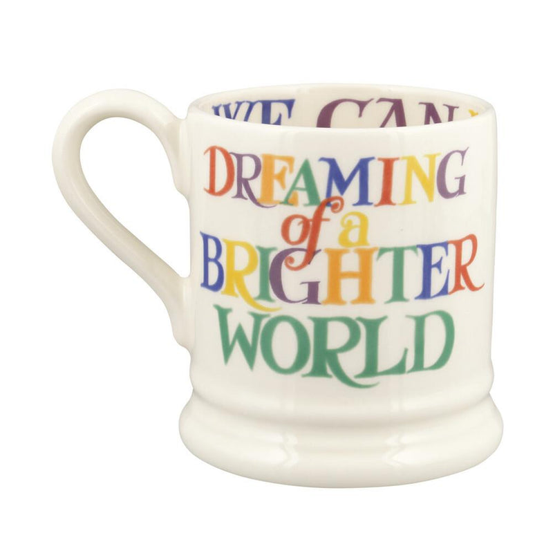 Emma Bridgewater - Half Pint Mug (300ml/1/2pt) - 9.3x8.2cms - Rainbow Toast - Kindness & A Fair World
