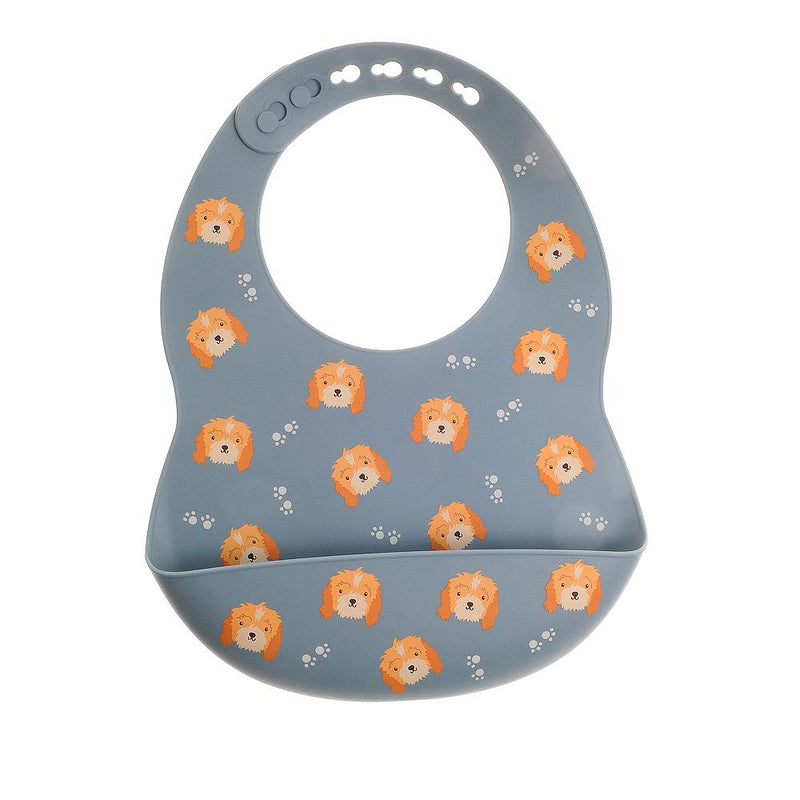 Silicone Catch It/Pelican Bib - Cockapoo Puppy Dog - 3-36 months - Ziggle