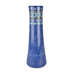 Vase - Blue Mosaics - 25 x 6.5/8.5cms - 0199-1917X - Polish Pottery