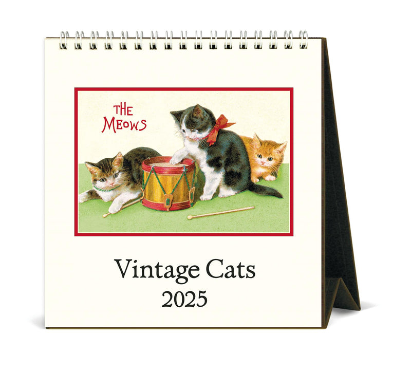 Cavallini - 2025 Desk Calendar - 6 x 6.5ins - Vintage Cats