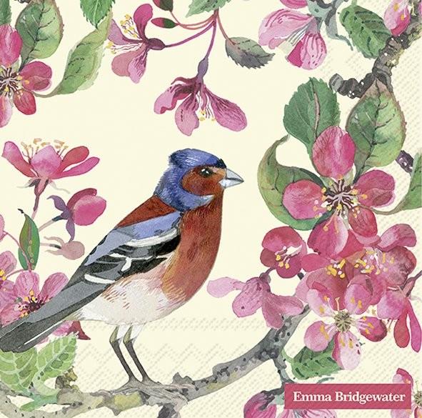 Emma Bridgewater - 20 x Lunch Paper Napkins/Serviettes - 33x33cms - Chaffinch & Blossom