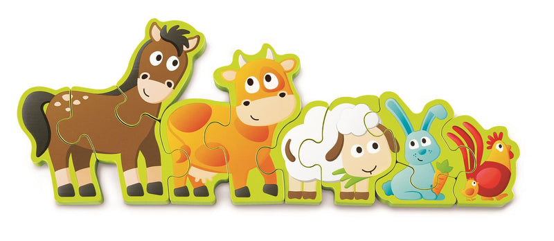 Hape - Numbers & Farm Animals - Double Sided Jigsaw Puzzle - 10 Pieces/36 months