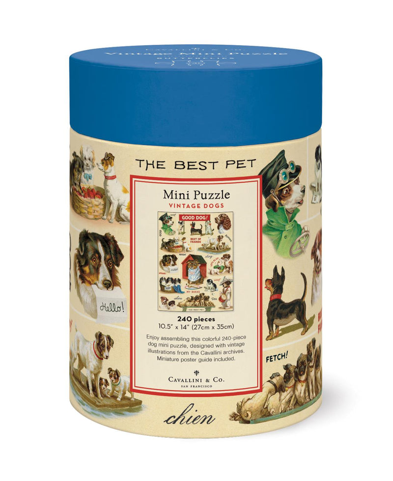 Cavallini - Vintage Mini Jigsaw Puzzle - 240 Pieces - 27x35cms - Vintage Dogs
