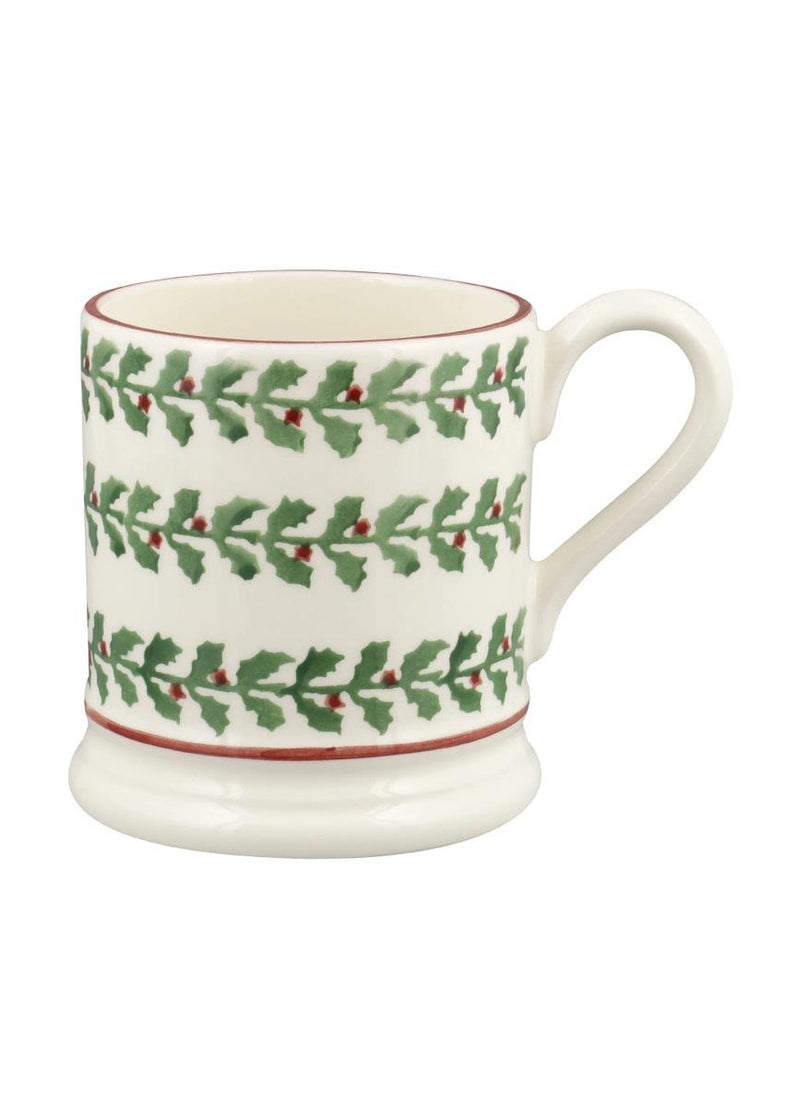 Emma Bridgewater - Half Pint Mug (300ml/1/2pt) - 9.3x8.2cms - Christmas Tiny Holly