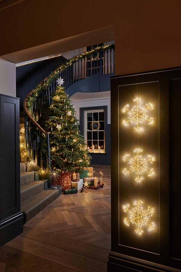 Winter Trio - 3 x Silver Snowflake - Indoor - Mains Operated