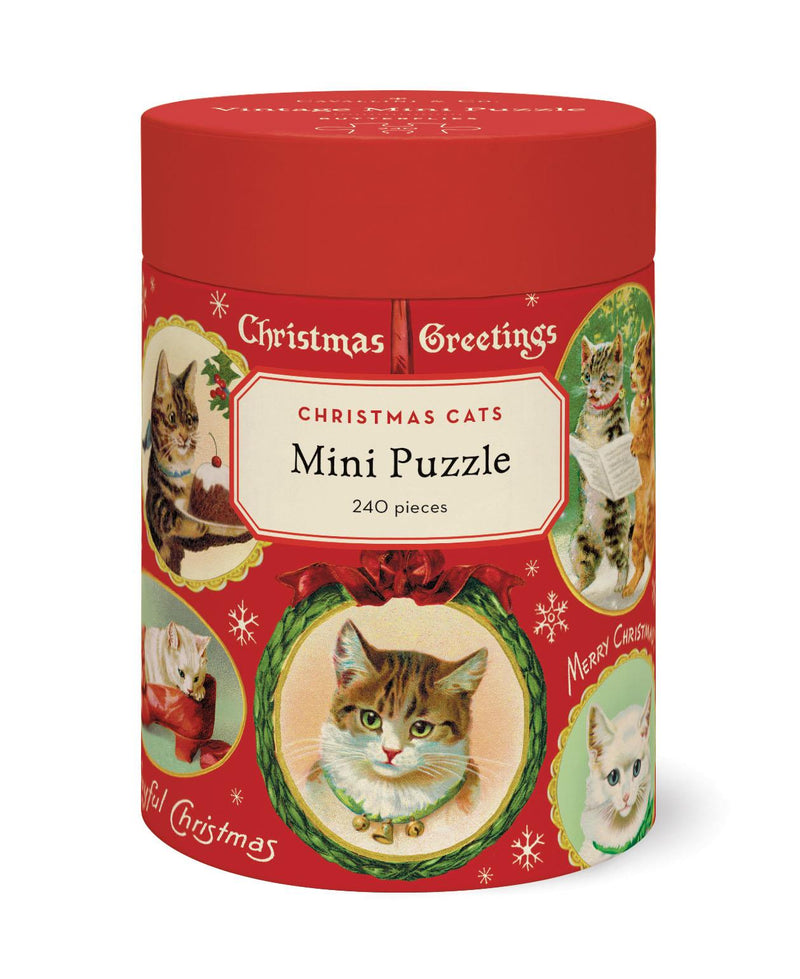 Cavallini - Vintage Mini Jigsaw Puzzle - 240 Pieces - 27x35cms - Christmas Cats