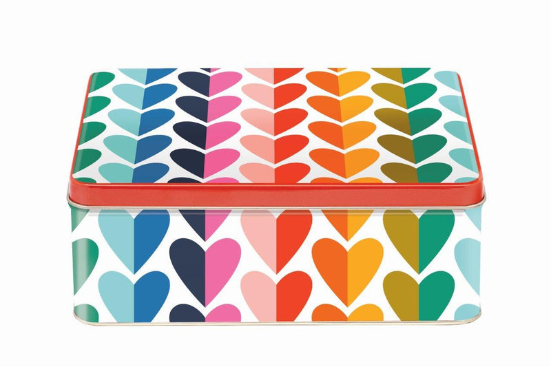 Kate Rhees - Deep Rectangular Storage Tin - Black Toast - Mr & Mrs 19.5x15x7.5cms