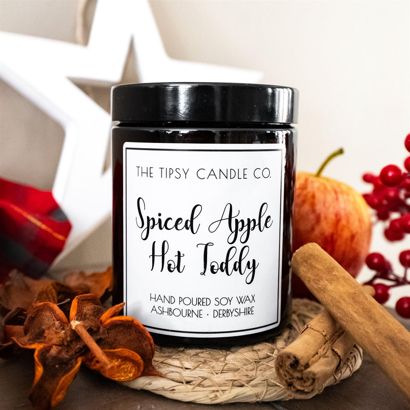 Spiced Apple & Hot Toddy - Soya Wax Candle 180ml/35hrs Burn Time - The Tipsy Candle Company
