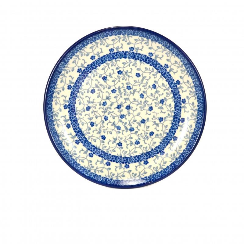 Breakfast/Side Plate - Tiny Blue Flowers - 20cms - 0086-1952X - Polish Pottery