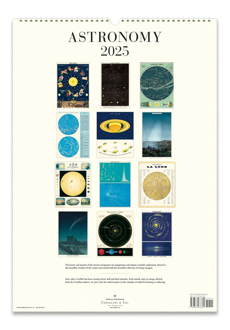 Cavallini - 2025 Wall Calendar - 13 x 19ins - Astronomy/The Moon