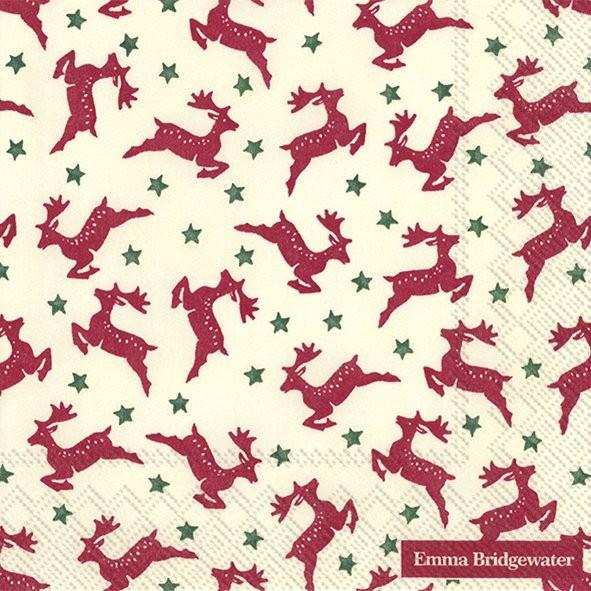 Emma Bridgewater - 20 x Lunch Paper Napkins/Serviettes - 33x33cms - Christmas Reindeer