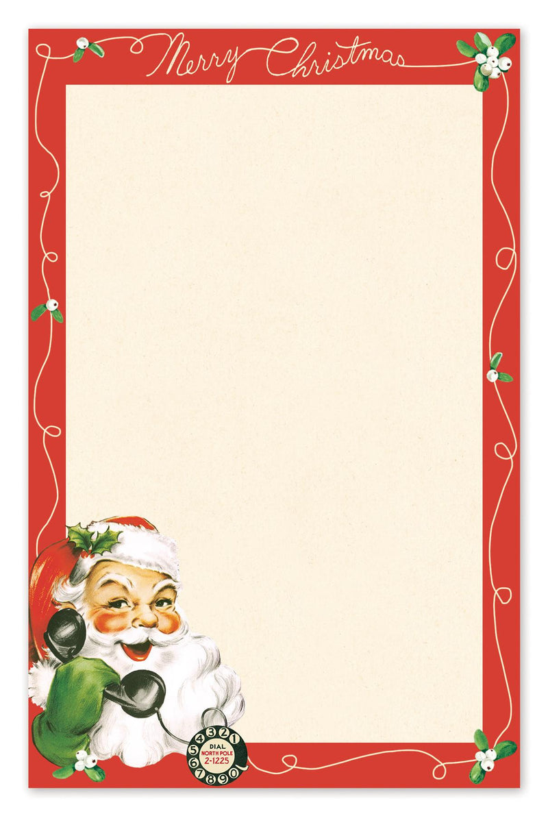 Cavallini - Notepad - Santa Claus/Father Christmas - 100 Sheets/17x11cms