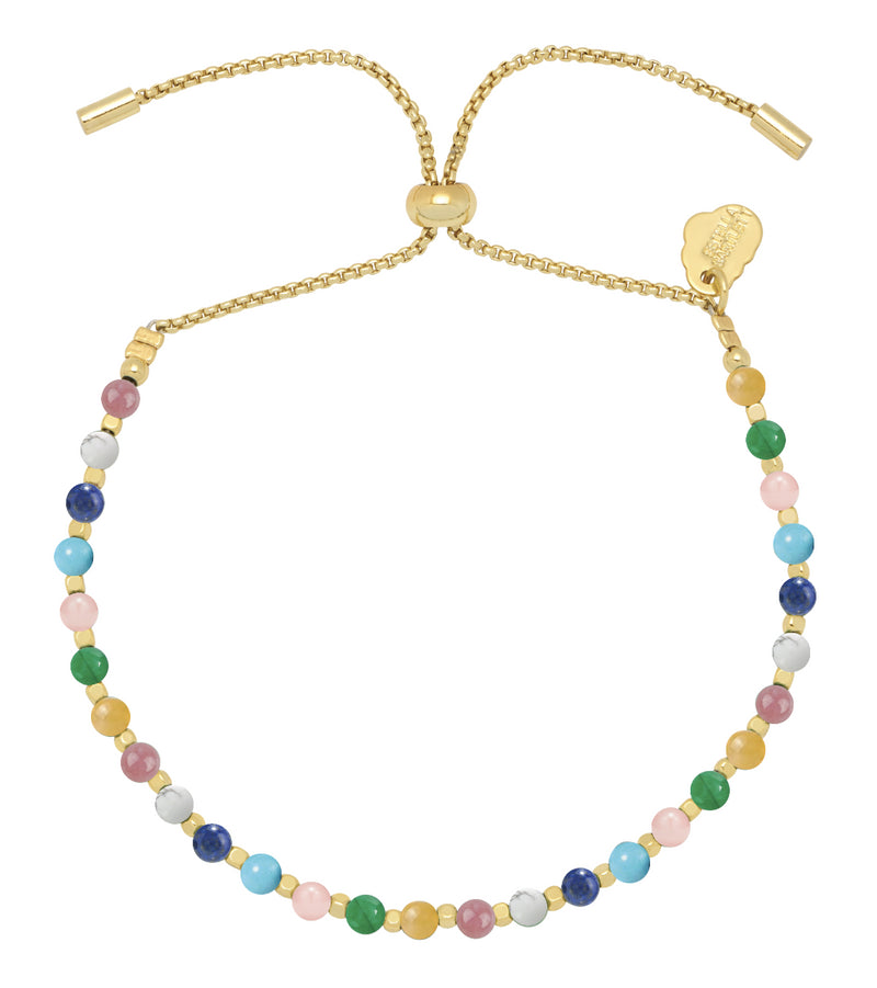 Amelia Mixed Gemstone Bracelet - Live Colourfully - Gold Plated - Estella Bartlett