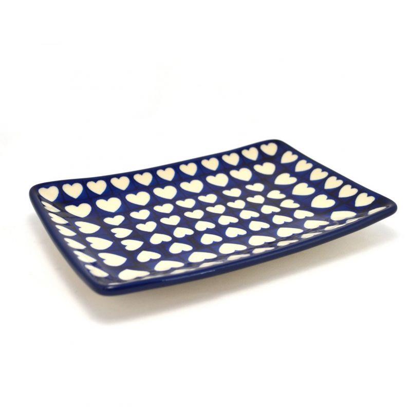 Sushi Platter - Hearts - 21.5x14.5cms - C21-0375JX - Polish Pottery