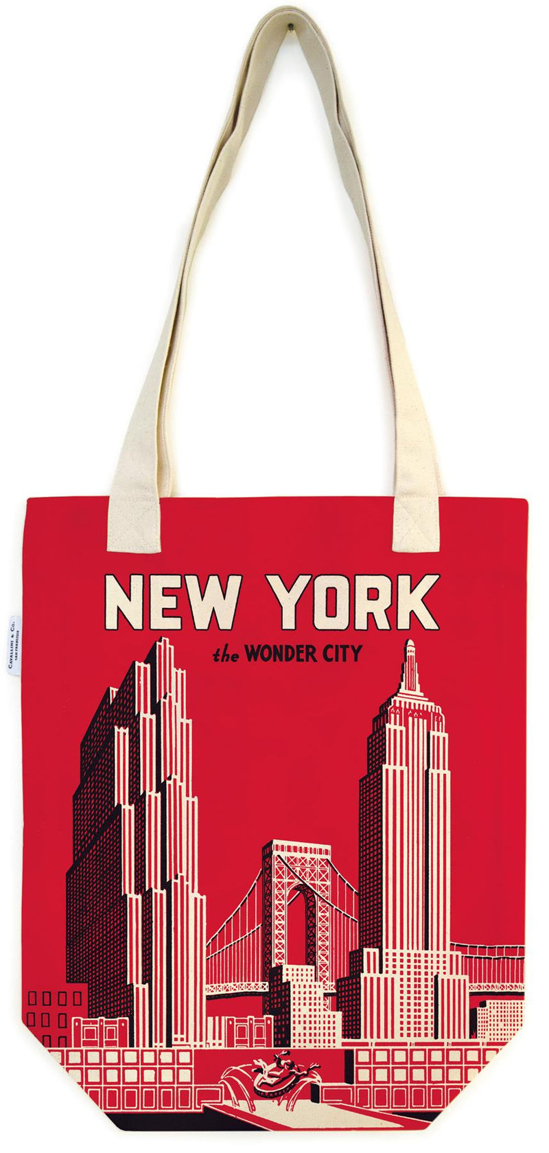 Cavallini - 100% Natural Cotton Vintage Tote Bag - 33x40.5cms - New York - The Wonder City
