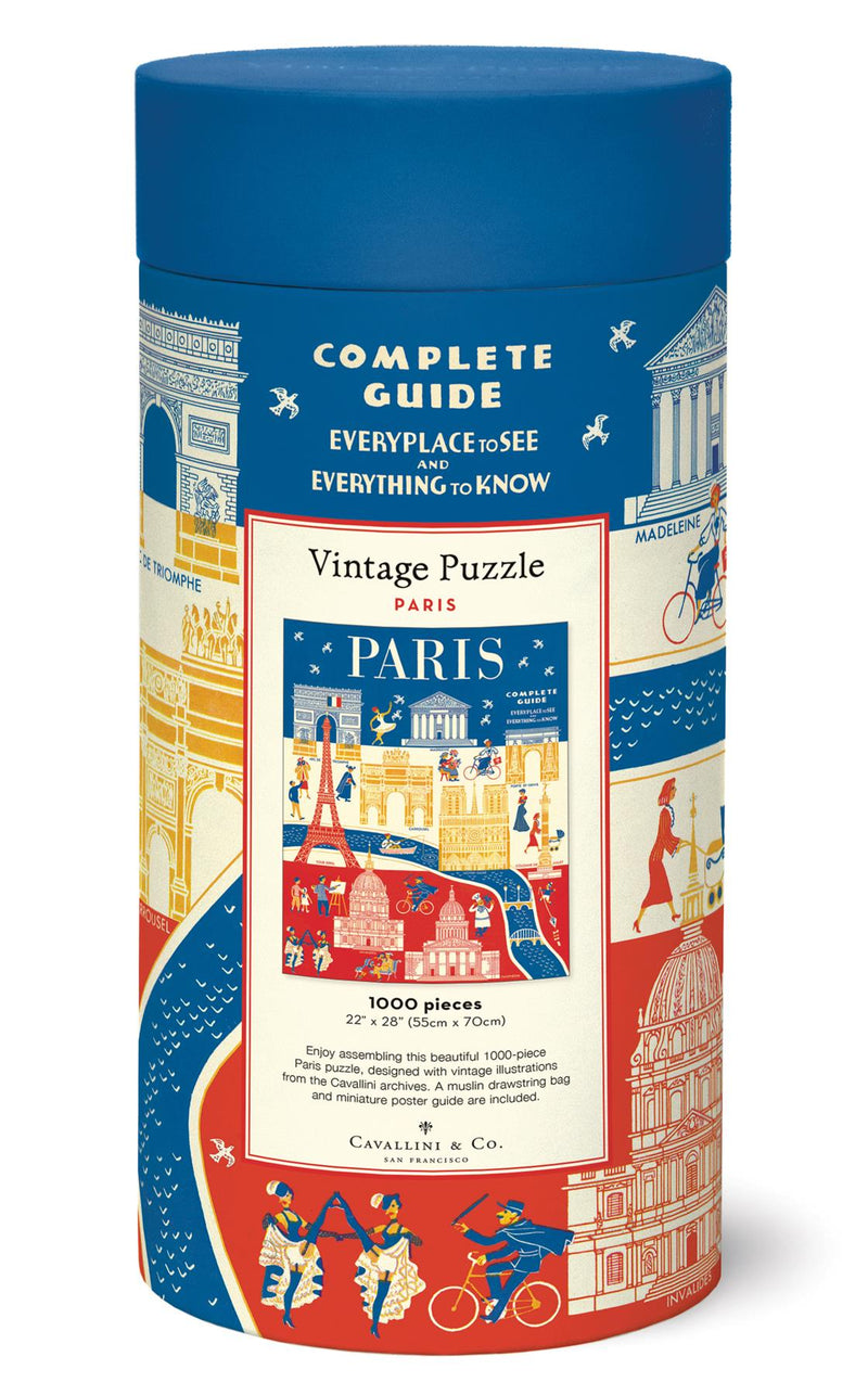 Cavallini - Vintage Jigsaw Puzzle - 1000 Pieces - 55x70cms - Icons of Paris
