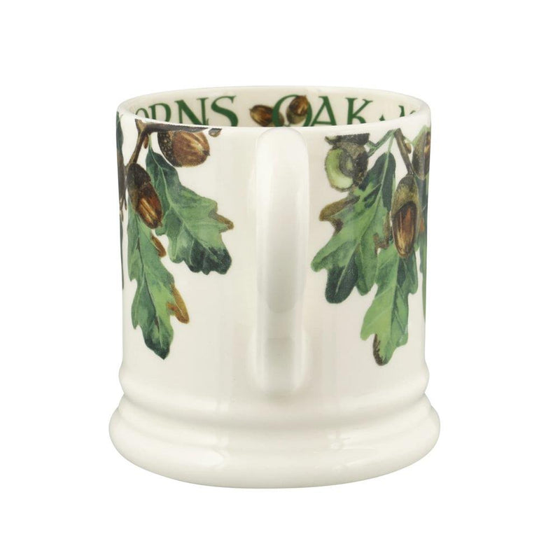 Emma Bridgewater - Half Pint Mug (300ml/1/2pt) - 9.3x8.2cms - Trees & Leaves - Oak & Acorn