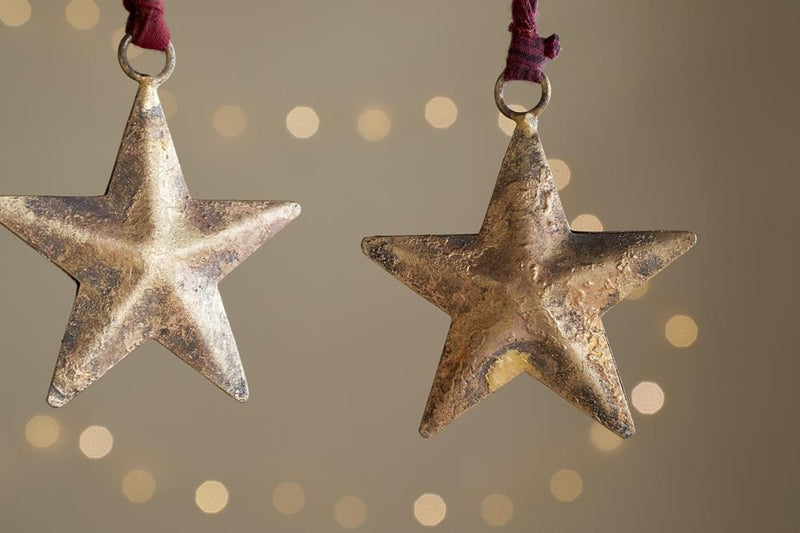 Roshani - Star Baubles - Antique Brass - Set of 4 - RS6101- Nkuku