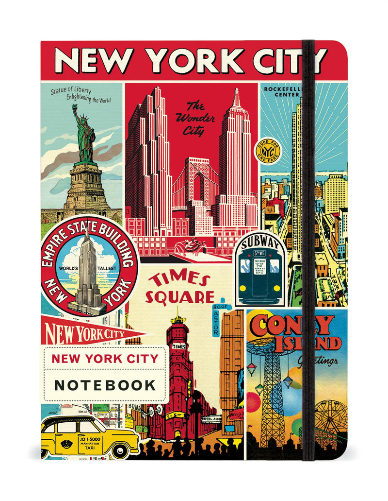Cavallini - Large Lined Notebook 6x8ins - New York City Images - 144 Pages With Elastic Enclosure