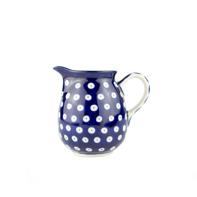Creamer Milk Jug - Blue Eyes/Blue With White Spots - 350ml - B84-0070AX - Polish Pottery