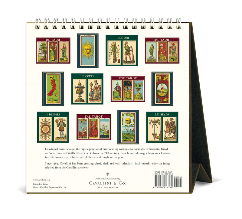 Cavallini - 2025 Desk Calendar - 6 x 6.5ins - The Tarot