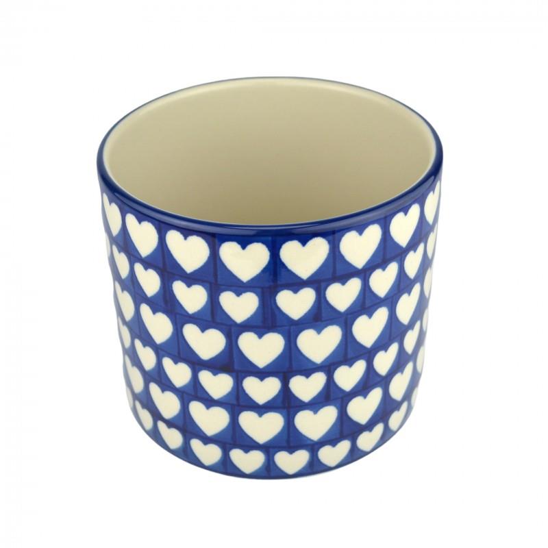 Utensils Jar/Plant Pot - Hearts - 12 x 13cms - 0361-0375JX - Polish Pottery