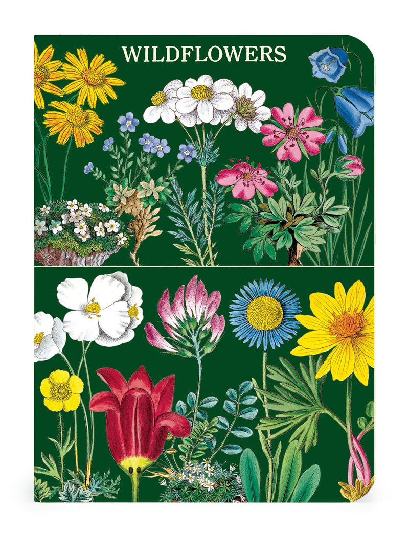 Cavallini - Set of 3 Mini Notebooks - Widflowers (WF2) - Lined, Blank & Graph Interiors