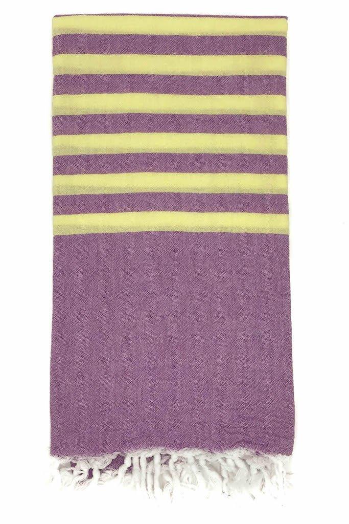 Clara Hammam Beach Towel - Plum/Lemon - Ailera 90x180cms