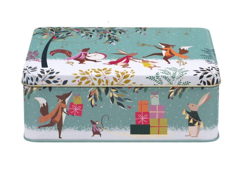 Sara Miller - Deep Rectangular Storage Tin - Woodland Tales 19.5x15x7.5cms