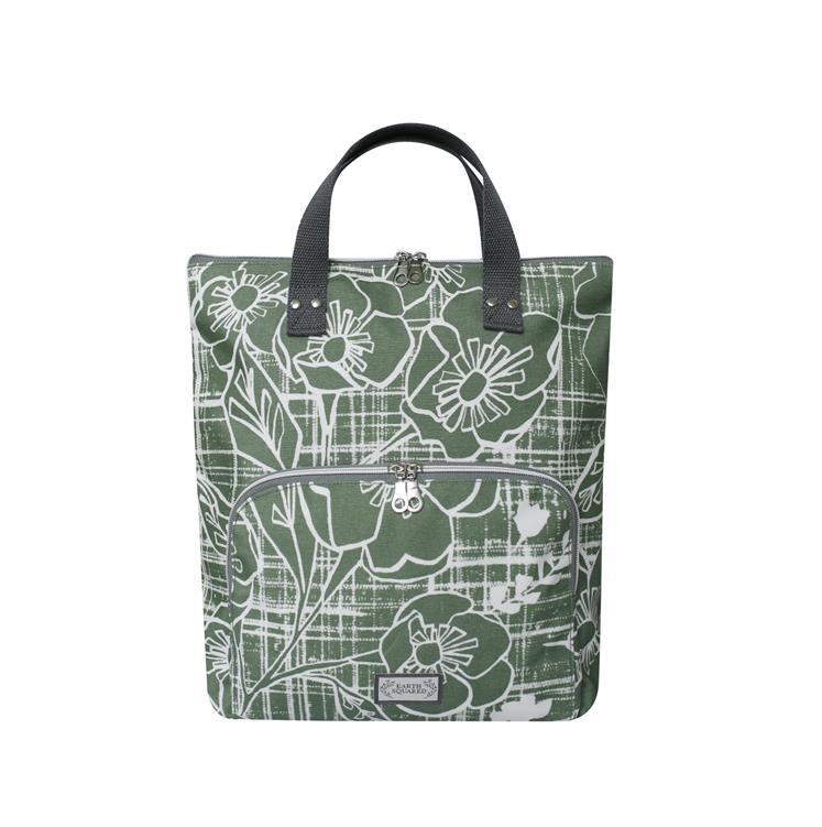 Earth Squared - Oil Cloth Backpack - Oslo - Green/Flowers - 33x36x10cms