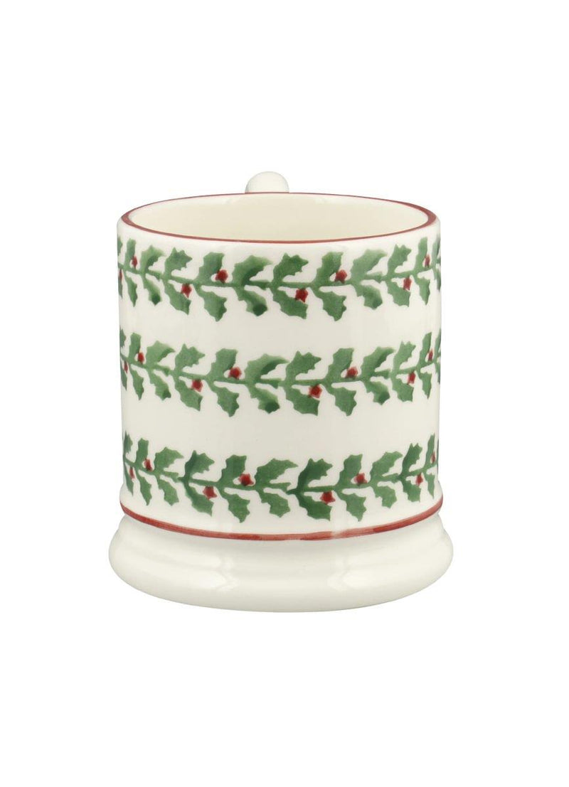 Emma Bridgewater - Half Pint Mug (300ml/1/2pt) - 9.3x8.2cms - Christmas Tiny Holly