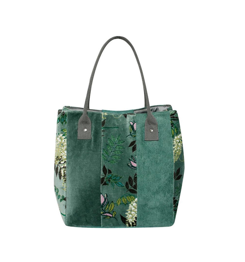 Earth Squared - Slouch Tote Bag - Handbag - Botanical Velvet - Jade Green - 40x28x14cm