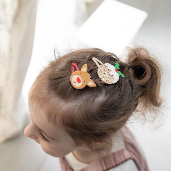 Christmas Hairclips - Set of 4 - Suitable From Birth - Ziggle