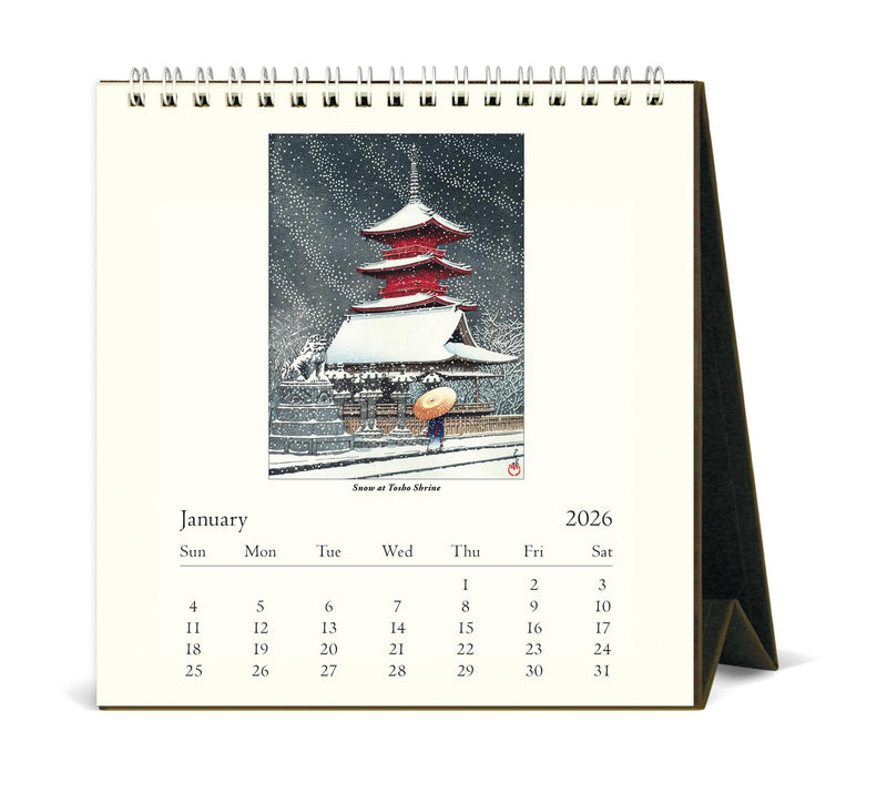 Cavallini - 2026 Desk Calendar - 6 x 6.5ins - Japanese Woodblocks