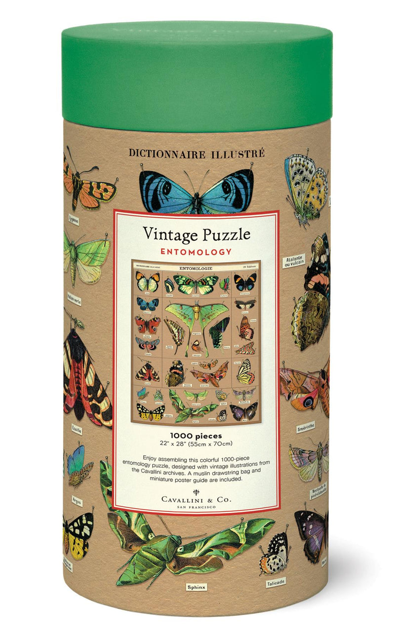 Cavallini - Vintage Jigsaw Puzzle - 1000 Pieces - 55x70cms - Entomology - Moths & Butterflies