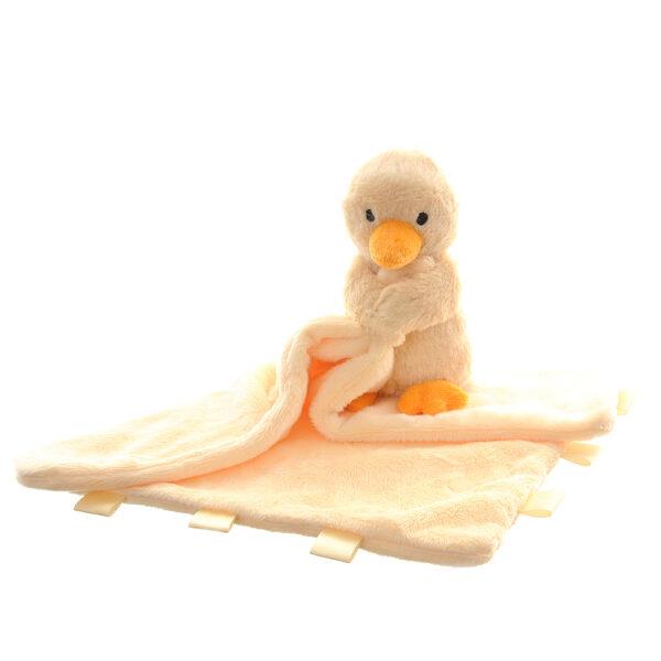 Duck Velour Plush Comforter Blanket - Yellow & Orange - Suitable From Birth - Ziggle