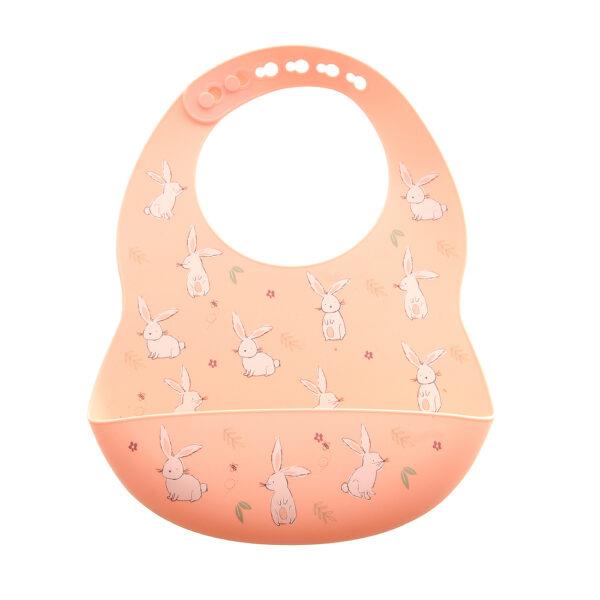 Silicone Catch It/Pelican Bib - Bunnies - 3-36 months - Ziggle