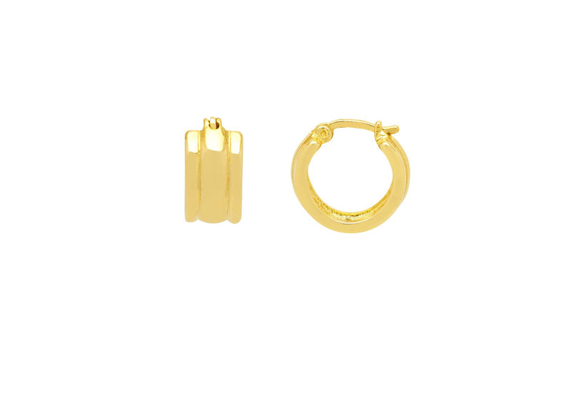 Chunky Textured Hoop Earrings - Gold Plated - Estella Bartlett